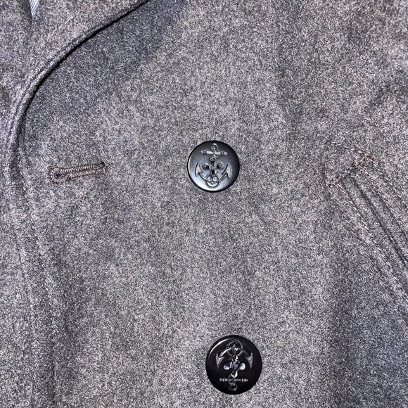 Charcoal Grey Wool Blend American Eagle Peacoat - Picture 3 of 11